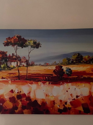 Πίνακας σε καμβά Landscape σε άριστη κατάσταση με ζεστές αποχρώσεις