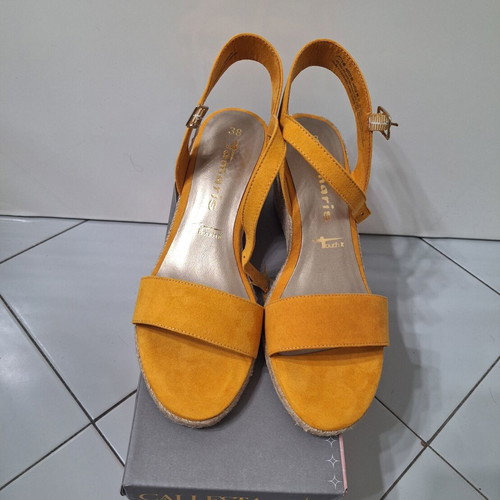 Tamaris women's platform sandals, mango color, size 38