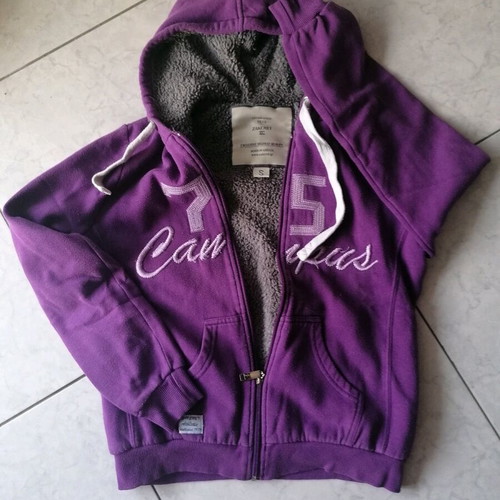 Women's cardigan with fur like new, purple, size S