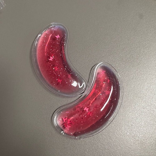 Eye patches silicone reusable, like new, pink with glitter and butterfly design