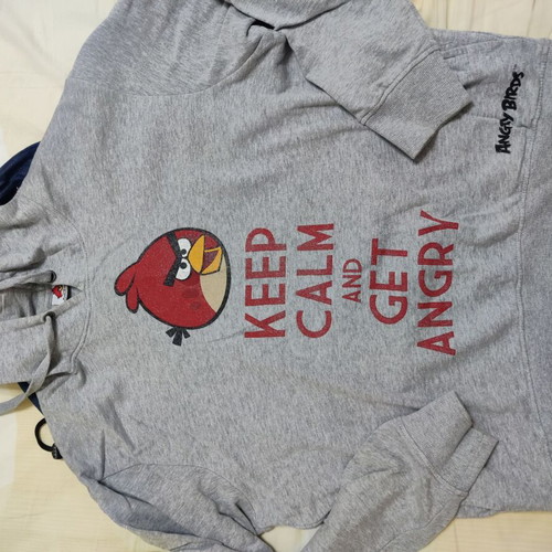 Angry Birds sweatshirt gray, like new, size XL