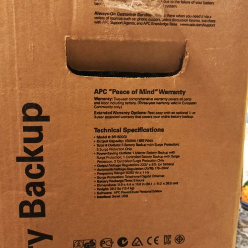 APC Back-UPS Pro 1500VA/865W used model BR1500GI