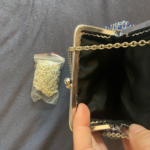 Bag with Swarovski like new and extra long strap