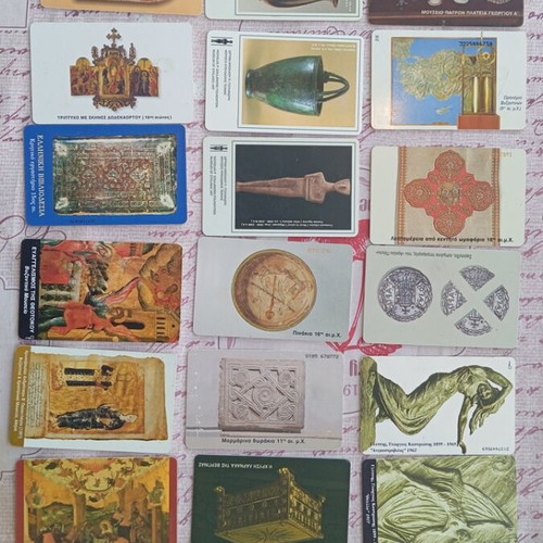 Phone cards used, pack of 18, art and historical themes