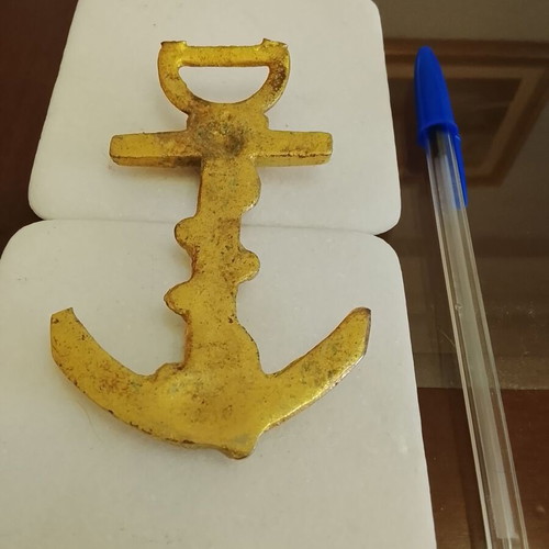 Vintage metal anchor bottle opener used