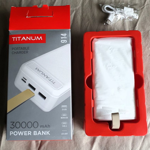 Powerbank TITANUM 914 White 30000mAh new