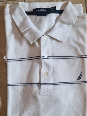 Nautica polo shirt men's L like new, white