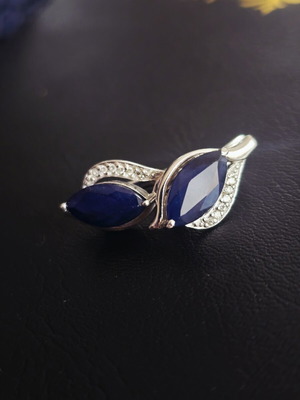 Silver earrings with sapphires and diamonds like new, English clasp