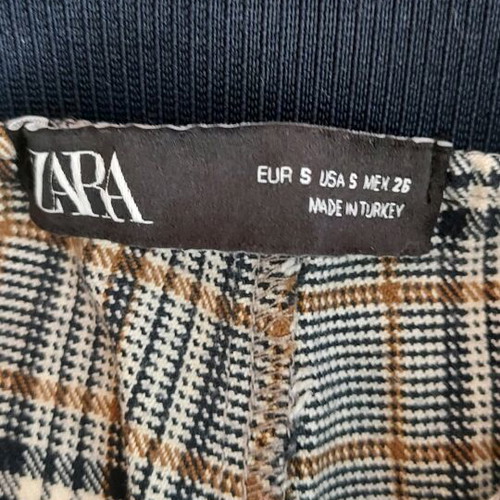 Zara fitted checkered pants like new, size S