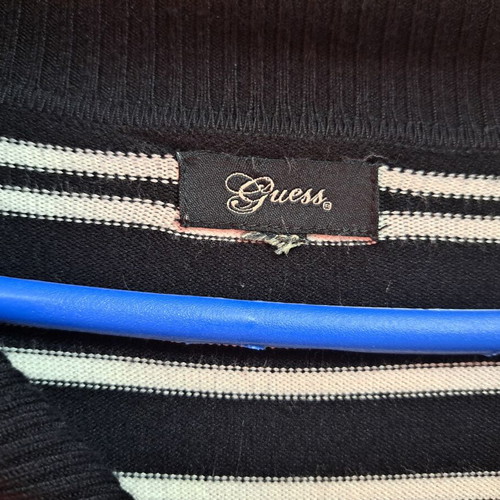Guess women's cardigan black with white stripes new, cotton, size L