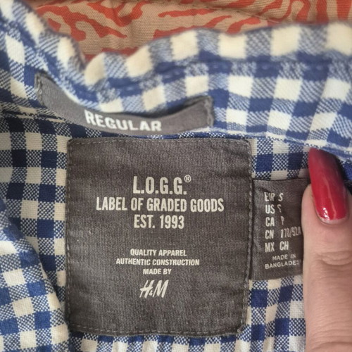 H&M men's shirt like new, white and blue, size S