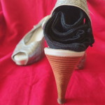 Silver Croco-Style Platform Sandals like new, size 39