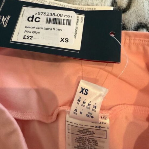 Reebok shorts new, pink, size XS
