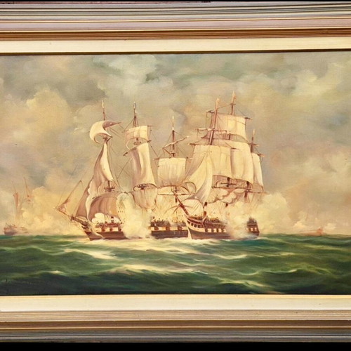 Leon Kalogeropoulos painting like new, 70x110 with 90x130 frame