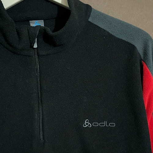 Odlo full zip fleece men's like new, size XXL, black/red