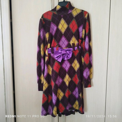 Rita Pateroni dress like new, warm, multicolored, hand-sewn, size L