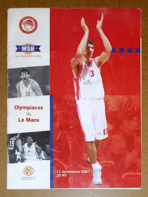Match programme Olympiacos - Le Mans used 11/1/2007