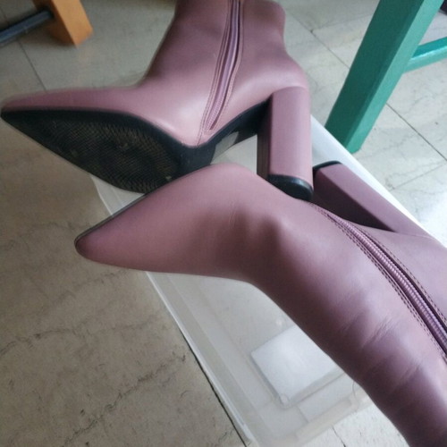 Synthetic leather boots size 38 like new, pink