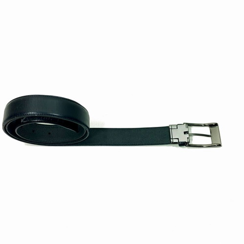 Boss leather belt gift set with 2 interchangeable gunmetal buckles