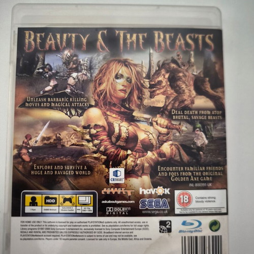 Golden Axe Beast Rider PS3 game like new