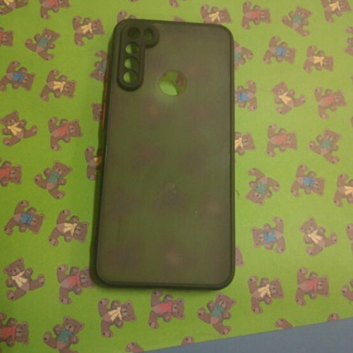 Redmi Note 8T phone case used, semi-transparent with black color