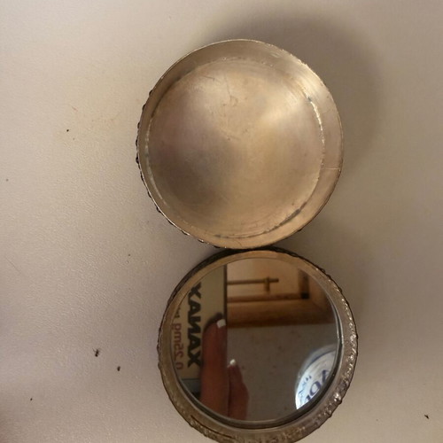 Small bronze jewelry box with inner mirror, new