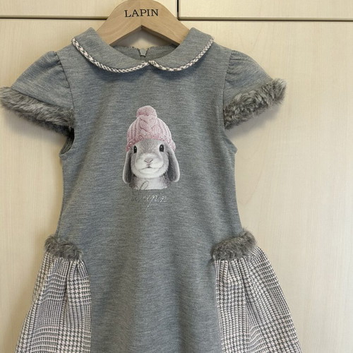 Lapin no2 children's dress grey-pink like new