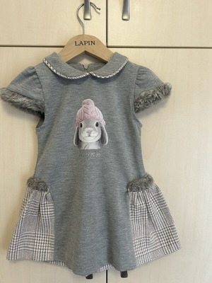Lapin no2 children's dress grey-pink like new