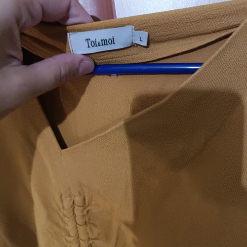 Toi&Moi blouse large yellow like new with side zipper
