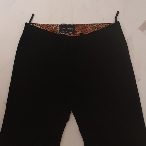 Wide black pants with leopard waist used, size XXXL