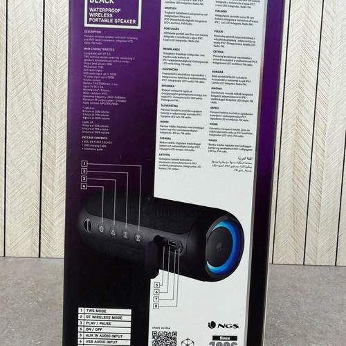 NGS Roller Furia 2 Black Bluetooth Speaker 30W new