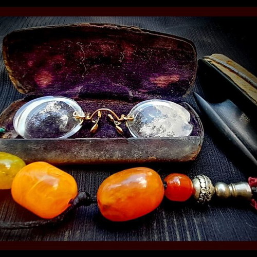 Vintage γυαλιά Pince-Nez με αυθεντική θήκη μεταχειρισμένα