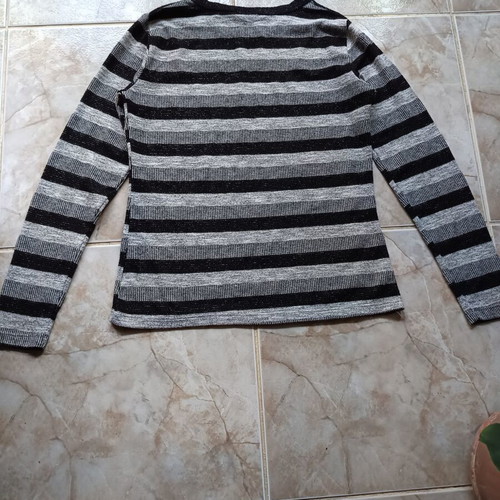 Janina thin pullover like new, size L, black and grey