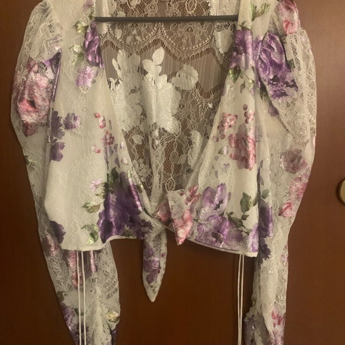 For Love & Lemons blouse short with tie, like new, size M