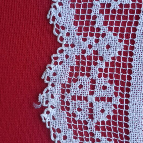 Two small filet lace vintage 50's doilies handmade from Tinos