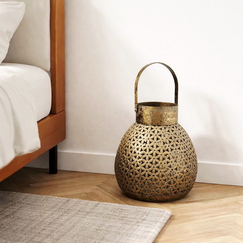 Metal lantern like new for tealight or flower vase