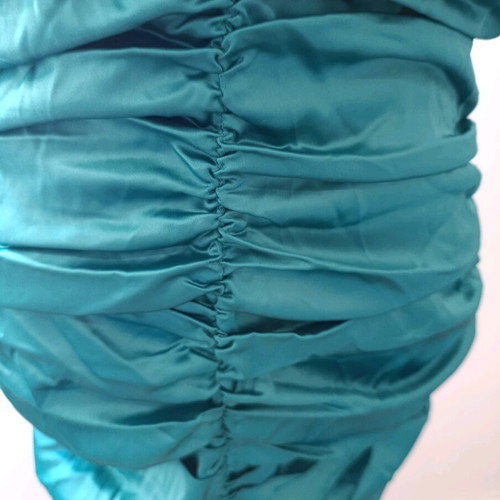 Discodaydream satin ruched strapped mini dress, Miss Pap, size M, new, emerald
