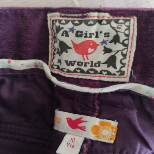 A Girl's World corduroy kids' pants No 10, purple