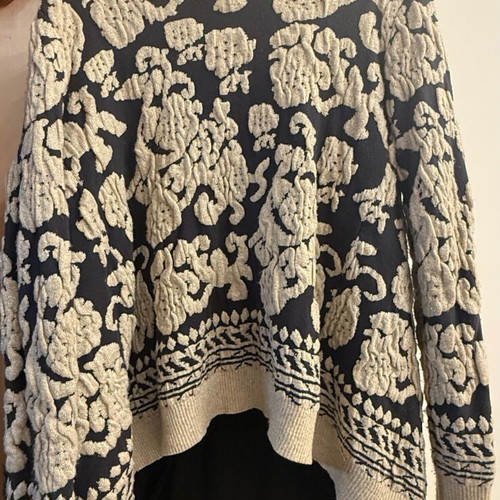 Asymmetric cardigan blue with beige like new