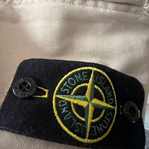 Stone Island Logo Garment-Dyed Cotton Jersey Shorts Size M like new, beige