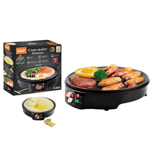 RAF Crepe Maker 1200W R.528 new with wooden spreader and spatula