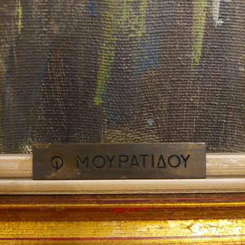 Painting Fotini Mouratidou with flowers like new