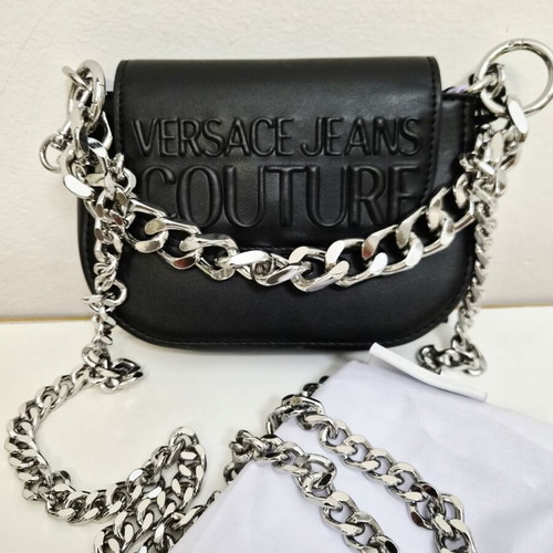 Versace Jeans Couture shoulder bag new, black with silver chain