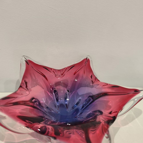 Vintage Czech art glass bowl by Josef Hospodka, 1960s