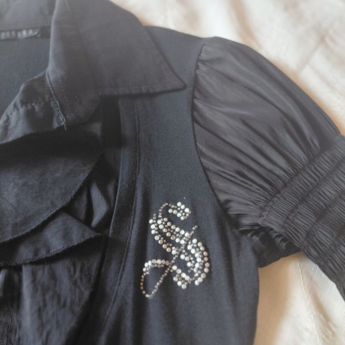 Rosso Disera Y2K Goth Victorian Black Top medium, like new