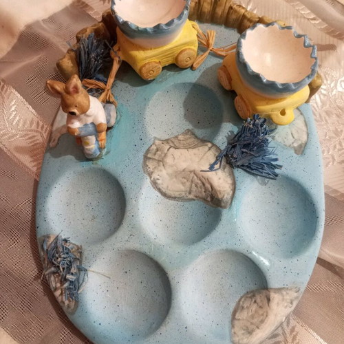 Easter ceramic egg platter 23cm new