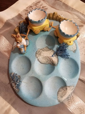 Easter ceramic egg platter 23cm new