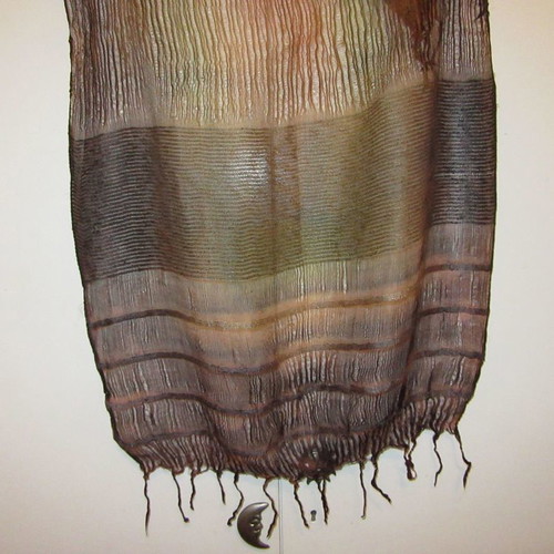 Silk women's scarf airy elegant, new, earth tones