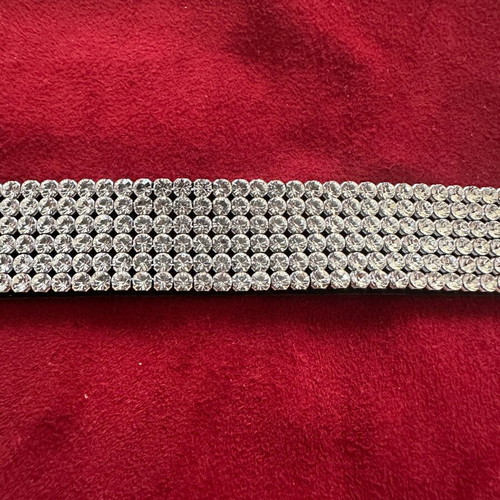 Adjustable bracelet with 6 rows of rhinestones like new, black and white