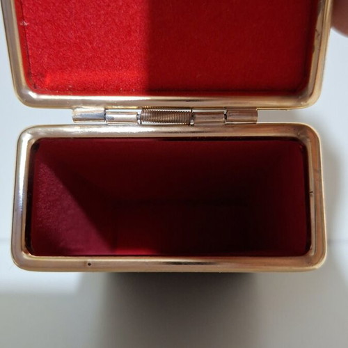 Vintage fabric cigarette case with embroidered decoration, like new, 1960s